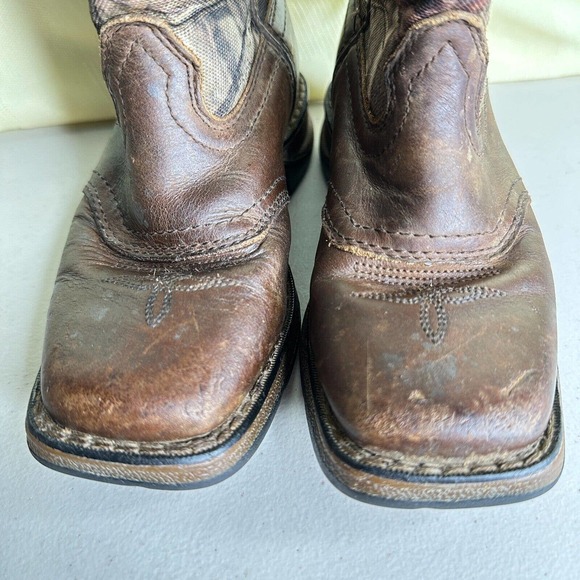Lil' Durango Saddle Camo Square Toe Western Cowboy Boots Kids Size 8 - Picture 4 of 10